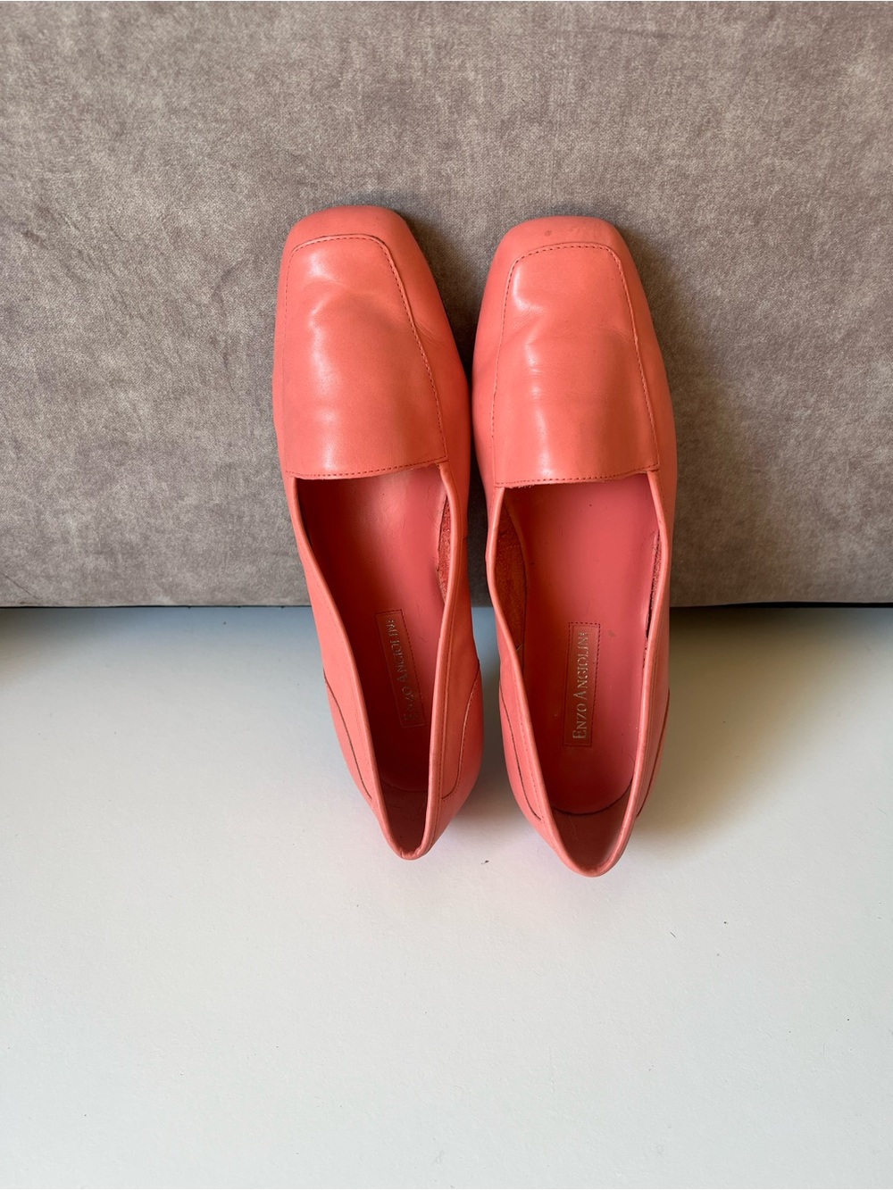 Enzo Angiolini Coral Leather Square-Toe Loafers